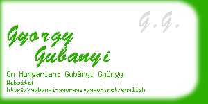 gyorgy gubanyi business card
